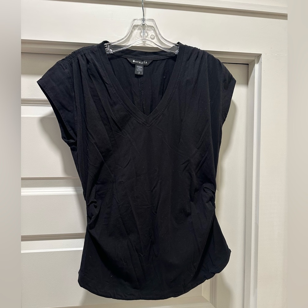 Athlete black v neck cotton top